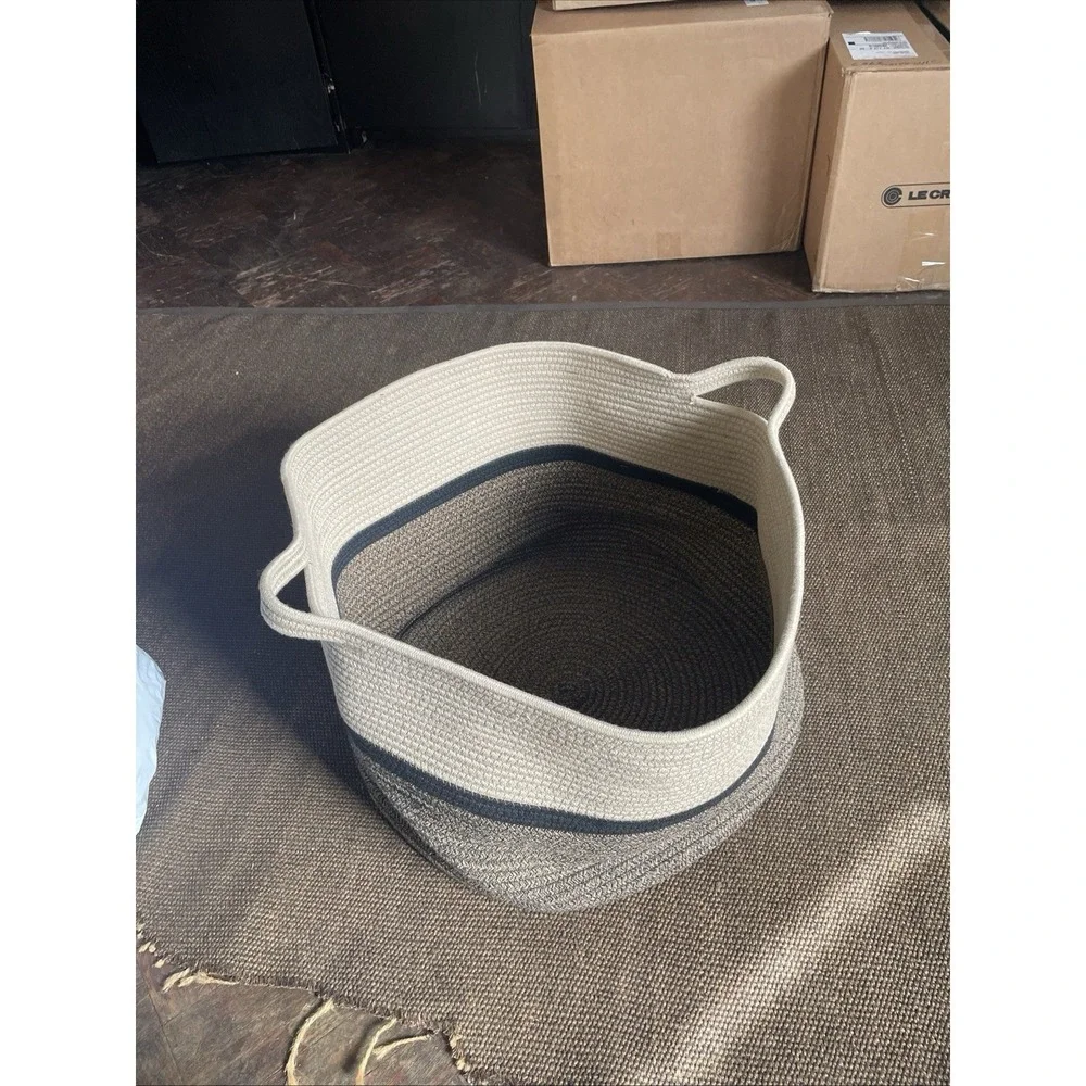 XLarge Cotton Rope Woven Laundry Basket Measurements In Photos